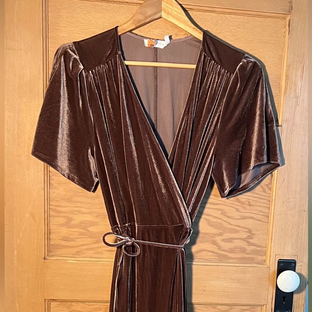 All in Favor Rich Aubergine Velvet Maxi Dress